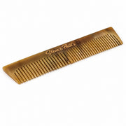 Pettine tascabile da barba in corno naturale. Pezzo unico antistatico, 12,5 cm